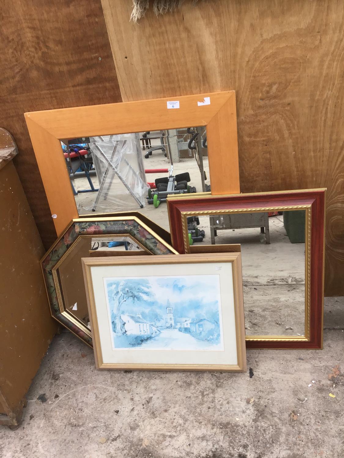 THREE VARIOUS MIRRORS AND A PICTURE