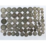 A LARGE GROUP OF PRE 1947 DECIMAL COINS, GROSS WEIGHT 462g