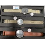 THREE BOXED MODERN GENTS WRIST WATCHES