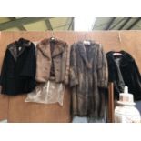 FOUR VINTAGE LADIES FUR JACKETS / COATS