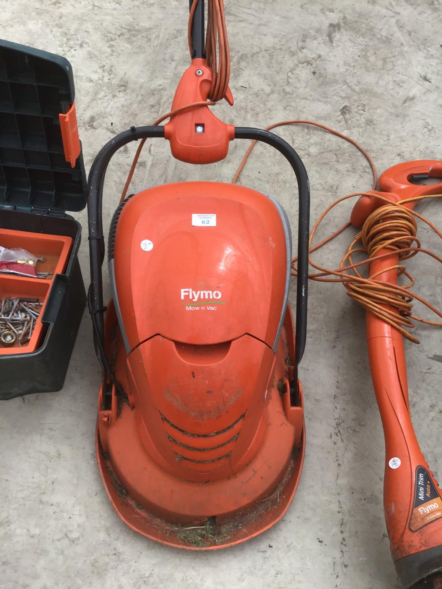 A FLYMO MULTI TRIM AUTO +, A FLYMO MOW N VAC, AND A TOOL BOX IN WORKING ORDER - Image 3 of 4