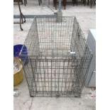 A LARGE METAL PET CAGE 91CM X 60CM X 70CM HIGH