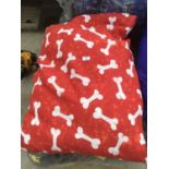 FOUR NEW DOG BEDS OF VARIOUS DESIGN 90CM X 70CM