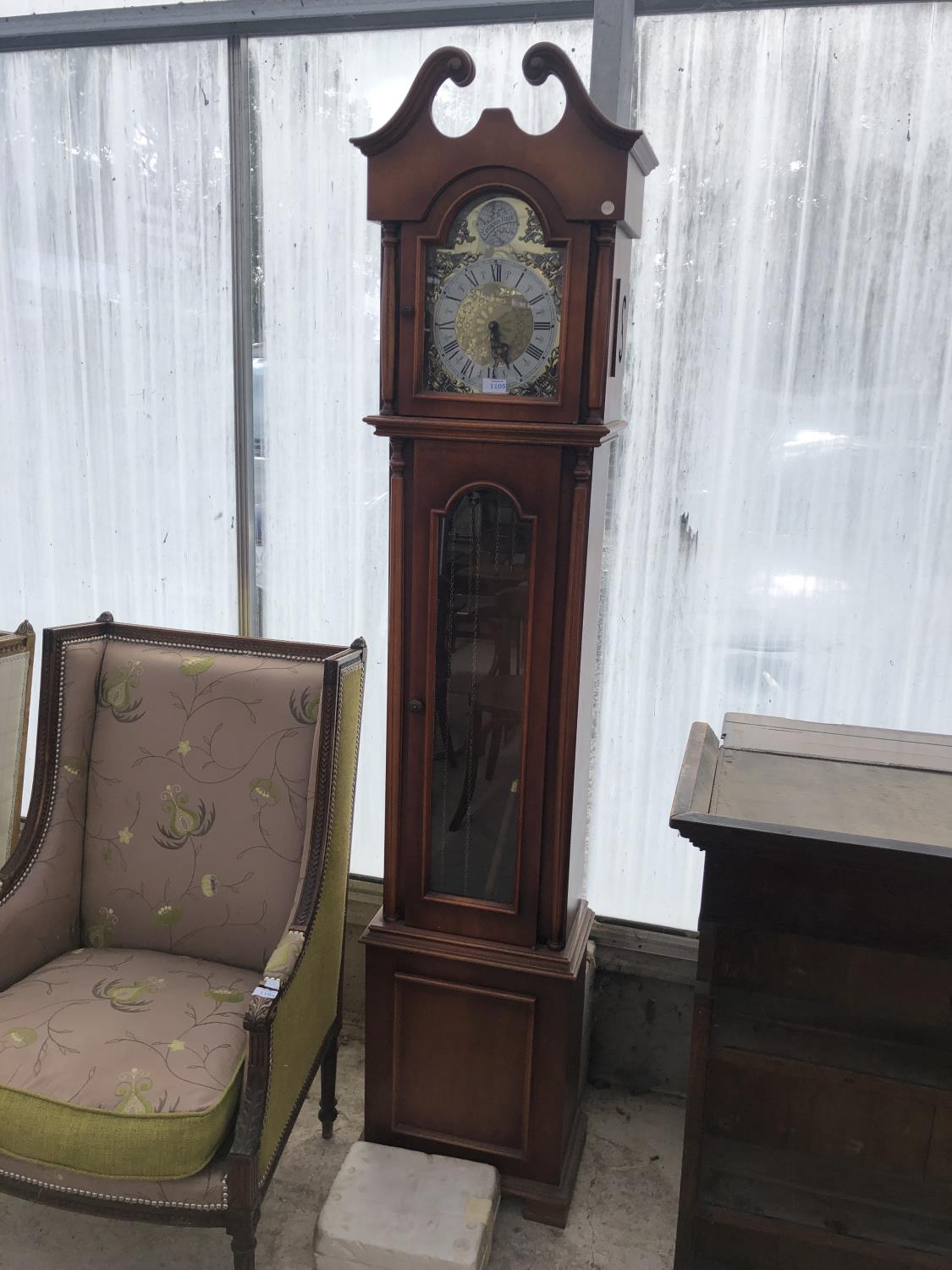 A TEMPUS FUGIT MAHOGANY LONG CASE CLOCK