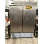 A FOSTER DOUBLE DOOR STAINLESS STEEL FRIDGE