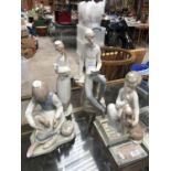 FOUR LLADRO AND NAO CERAMIC FIGURES