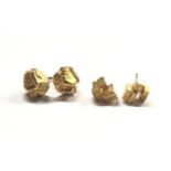 TWO PAIRS OF LADIES 18CT YELLOW GOLD ABSTRACT DESIGN EARRINGS, TOTAL WEIGHT 7G, BELIEVED 'LAPPONIA'