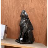 A BRONZE FIGURE OF A RABBIT