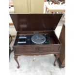 A MAHOGANY STEREO GRAM WITH GARRARD DECK