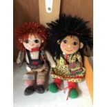 TWO VINTAGE ROSIE AND JIM PUPPETS / DOLLS