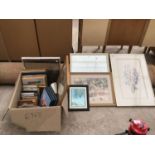 VARIOUS PICTURES AND MIRRORS AND A LARGE QUANTITY OF PICTURE FRAMES