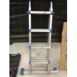 A FOUR RUNG FOUR SECTION EXTENDING LADDER