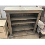 A SHABBY CHIC GREEN PAINTED BOOKSHELF