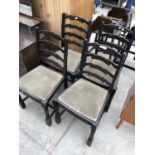 FOUR OAK LADDER BACK DINING CHAIRS