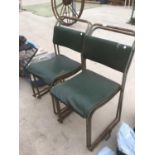 FOUR VINTAGE STACKING CHAIRS