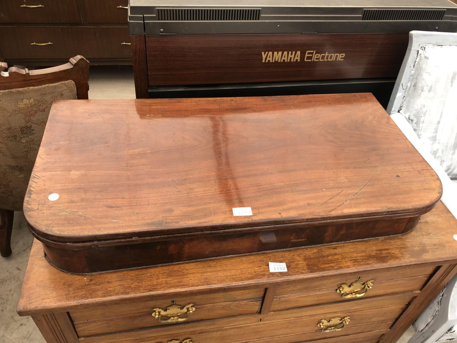 A MAHOGANY FOLDING CARD TABLE TOP