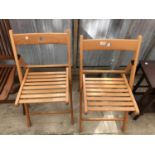 TWO FOLDING DECK CHAIRS