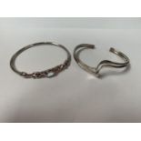 TWO LADIES SILVER BANGLES