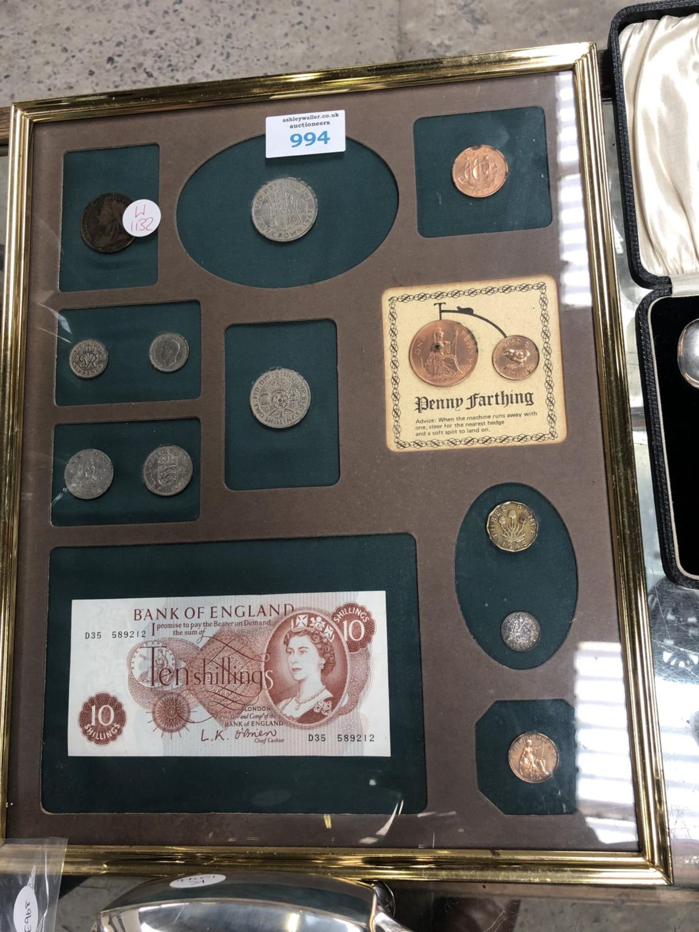 A 1947 FRAMED COIN SET