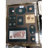 A 1947 FRAMED COIN SET