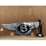 A LARGE BENTLEY CHROME WALL PLAQUE
