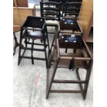 THREE WOODEN PUB CHILD'S HIGH CHAIRS