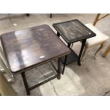 TWO SIDE TABLES AND A STOOL