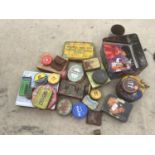 A COLLECTION OF VARIOUS VINTAGE TINS ETC