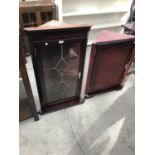 TWO MAHOGANY CORNER CABINETS