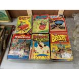 A COLLECTION OF VINTAGE ANNUALS AND BOOKS, BEANO ETC