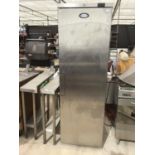 A FOSTER STAINLESS STEEL CATERING FRIDGE IN WORKING ORDER