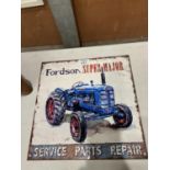 A METAL 'FORDSON SUPER MAJOR' TRACTOR SIGN