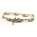 A LADIES 18CT YELLOW GOLD 'LAPPONIA' DIAMOND SET BRACELET, WEIGHT 14.2G