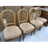 FOUR BAMBOO DINING CHAIRS