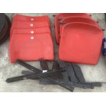 THREE STOKE CITY SEATS WITH BRACKETS AND AN EXTRA BACK SEAT NOS 660, 662, 663, 664