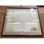 A FRAMED MAP OF PLUMLEY IN THE COUNTY PALATINE OF CHESTER