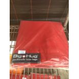 A BIG HUG 'LONDON' BEAN BAG IN RED , 140CM X 18OCM, HEAVY DUTY POLYESTER, STAIN AND WATER