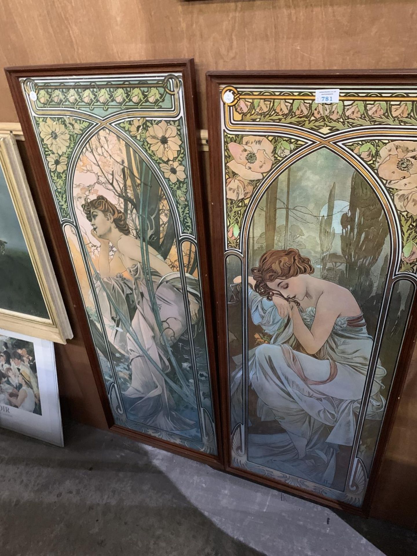 A PAIR OF WOODEN FRAMED PRINTS