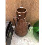 A TREACLE GLAZE CERAMIC GARDEN URN