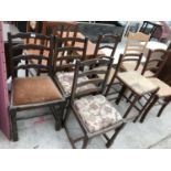 SEVEN VARIOUS DINING CHAIRS