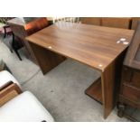 A MAHOGANY EFFECT DESK