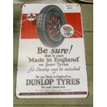 A VINTAGE STYLE METAL 'DUNLOP TYRES' SIGN