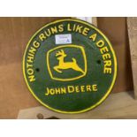 A JOHN DEER CAST IRON SIGN