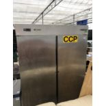 A FOSTER DOUBLE DOOR STAINLESS STEEL FRIDGE