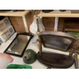 A COLLECTION OF ASSORTED ITEMS TO INCLUDE TWO MIRRORS, LAMPS ETC
