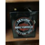 A BLACK HARLEY DAVIDSON PETROL CAN