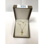 A 9CT GOLD NECKLACE WITH CELTIC CROSS CHAIN, 1G GROSS WEIGHT