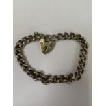 A HALLMARKED SILVER HEART BRACELET