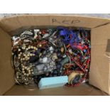 A LARGE BOX CONTAINING VARIOUS COSTUME JEWELLERY