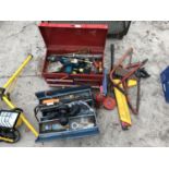 TWO VINTAGE TOOL BOXES AND CONTENTS ETC